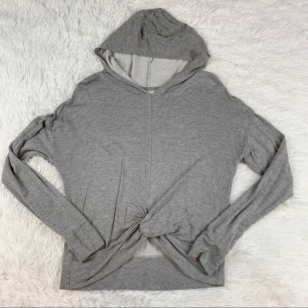 Cloth Stone long‎ sleeve hooded twist front sweatshirt dropped shoulder